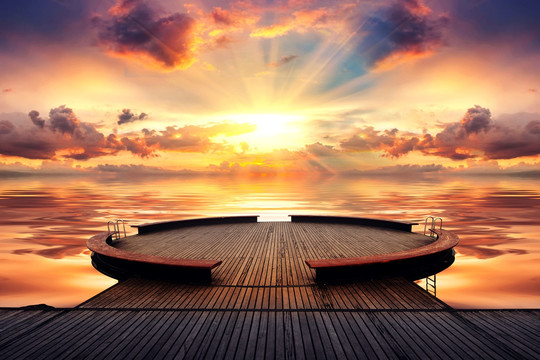 海边夕阳风光