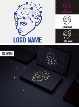 创意头脑风暴科技logo标志