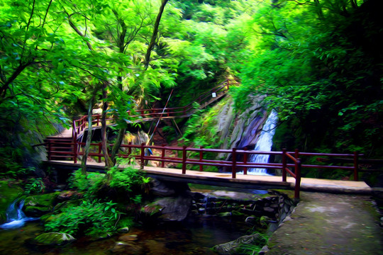 原始森林油画