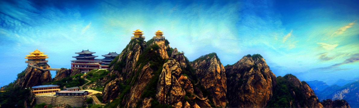 老君山金顶油画