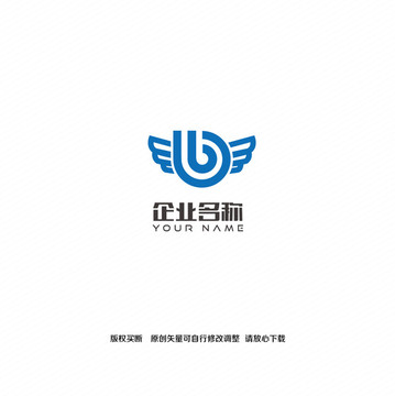 字母bb翅膀logo