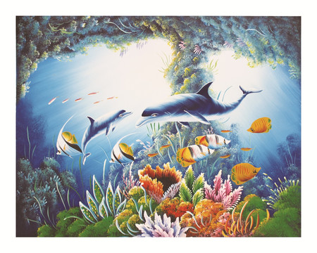 海底世界 动物油画