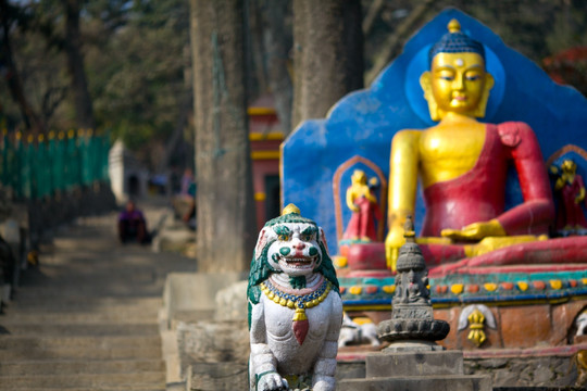 尼泊尔加德满都猴庙雕像