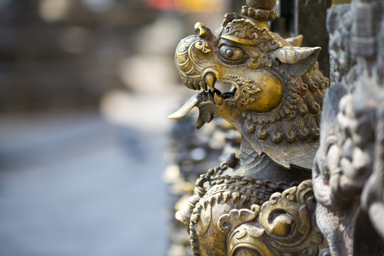 尼泊尔加德满都猴庙 雕塑