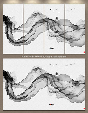 新中式抽象意境水墨装饰画 禅境