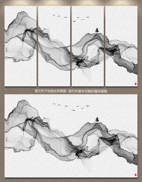 新中式水墨壁画 水墨装饰画