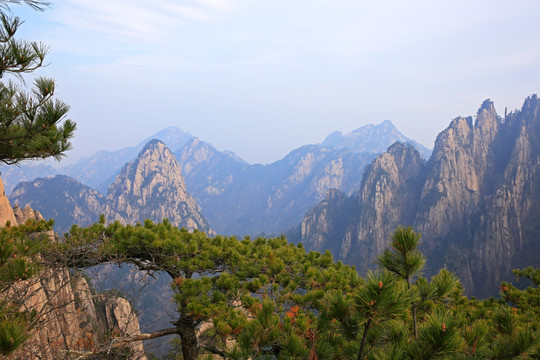 黄山连绵山景