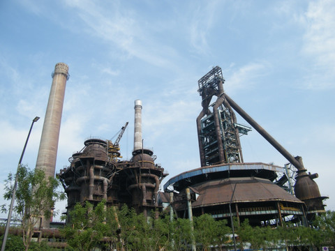 炼钢厂 高炉 烟囱 北京首钢