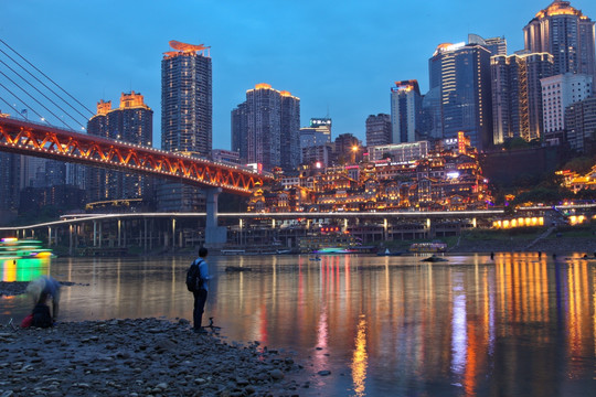 重庆城市夜景 洪崖洞夜景