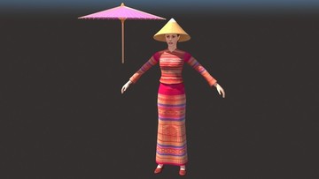 傣族姑娘3d模型