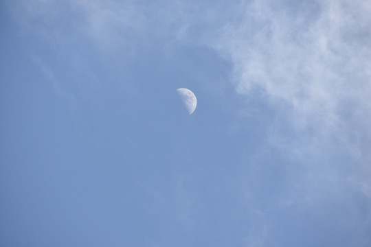 高清月亮，白天的月亮