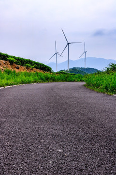 风能风机 风车公路 发电 电力