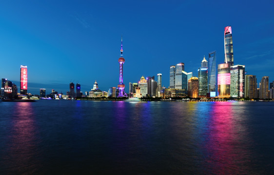 上海陆家嘴建筑群 夜景