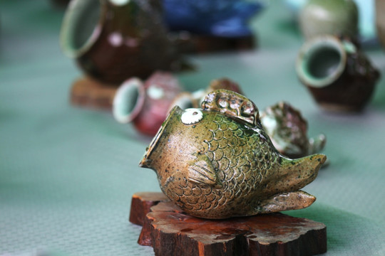陶瓷 陶瓷鱼 粗陶工艺品