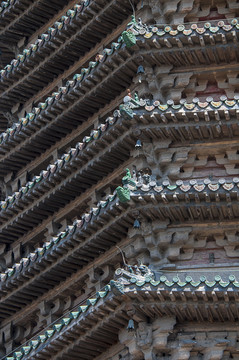 北京天宁寺塔 塔檐上的琉璃脊兽