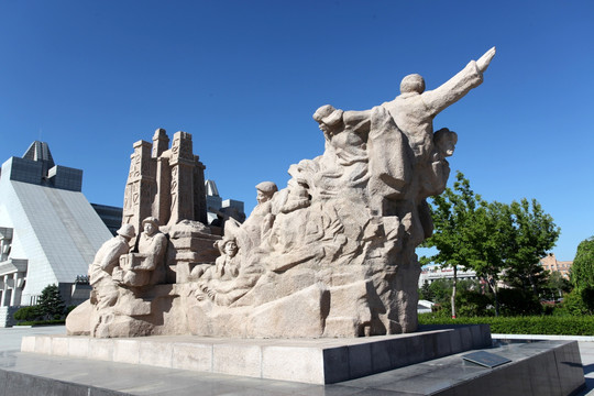 铁人纪念馆 雕塑 石油开采 石