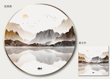新中式写意山水装饰画