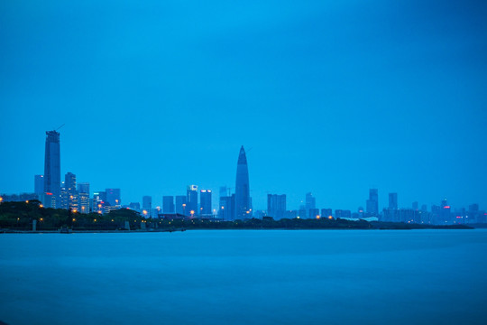 深圳湾公园海岸夜色
