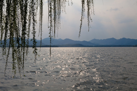 夕阳 西湖风景 杭州旅游 杭州