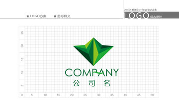 三角形绿色logo标志
