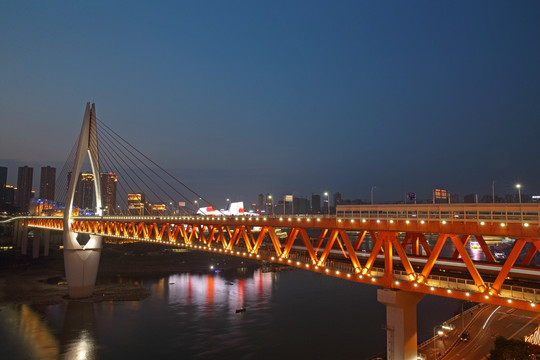 千厮门嘉陵江大桥夜景