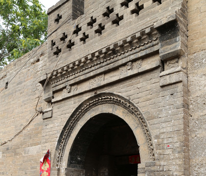 中式古老建筑民居宅院拱门门头