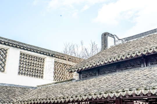 中式瓦屋 屋顶 瓦当