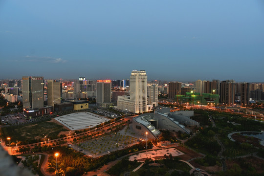 城市夜景，鄂尔多斯夜景