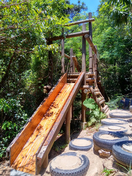 木制滑梯 传统滑梯 环保滑梯