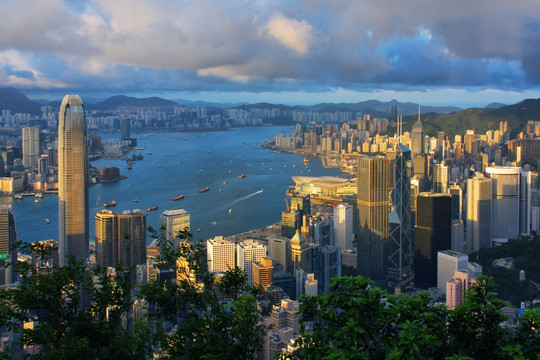 香港回归 维多利亚港城市风光
