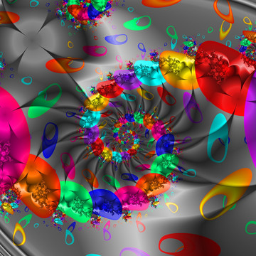 抽象分形数码印花花卉