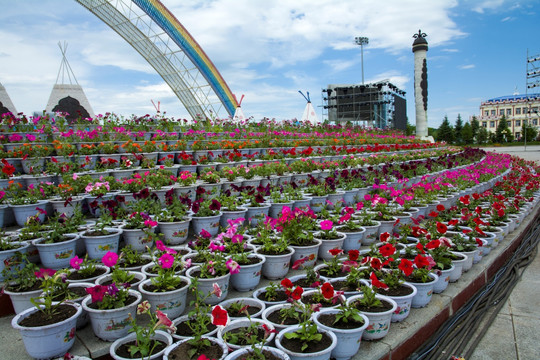 节日舞台花卉装饰