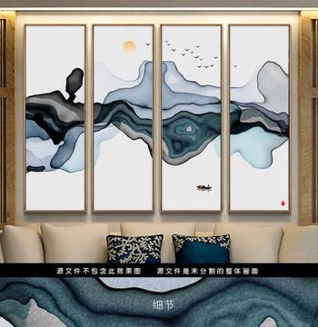 新中式客厅水墨装饰画 水墨意境