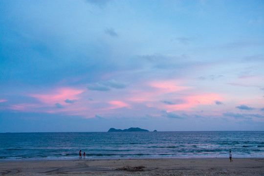 大海 天空 红霞