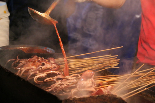 烤鱿鱼串