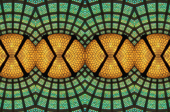 原创几何抽象立体古典欧式花纹