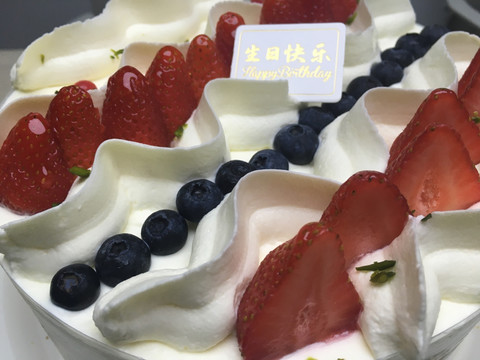 蛋糕 水果蛋糕 草莓 蓝莓