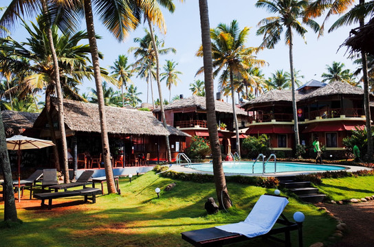 印度瓦卡拉海滩 酒店风景