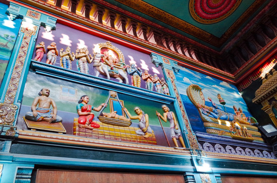 印度教寺庙内 彩色壁画
