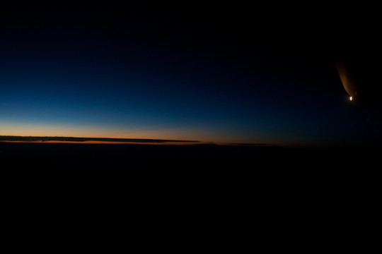 云层 夕阳 飞机 晚霞 天空