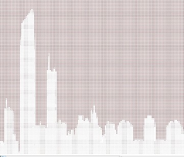 深圳城市天际线剪影一方形组成