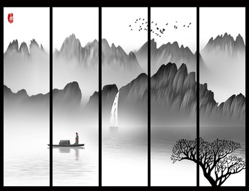 创意水墨山水画
