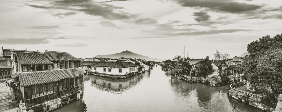 老照片乌镇全景