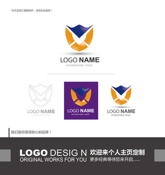 防务 盾牌 科技 logo设计