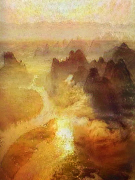 抽象风景画装饰画油画