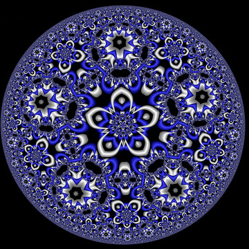 圆形青花花纹图案