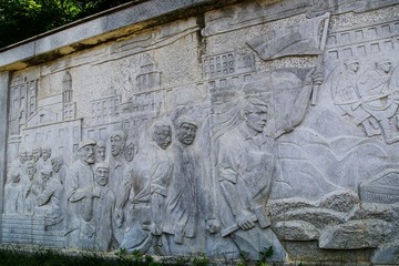 石雕 浮雕 烈士 群像