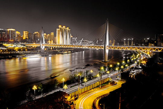 重庆渝中半岛夜景全景