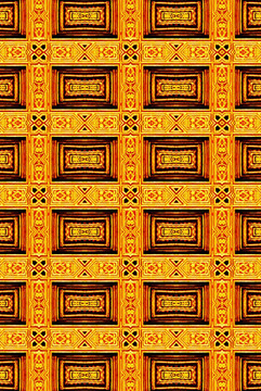 金色古典立体几何天花背景墙花纹