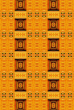 金色古典立体几何天花背景墙花纹